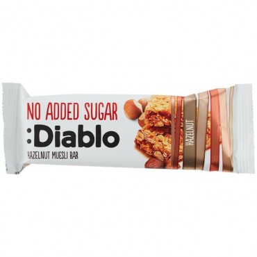 Diablo No Added Sugar Muesli Bar Hazelnut 30g
