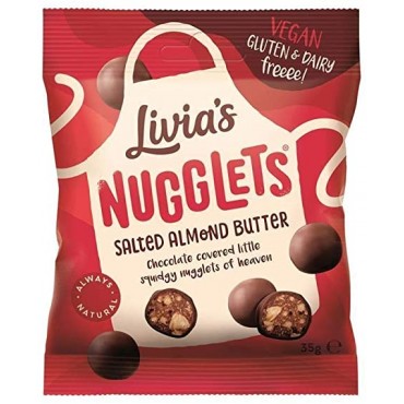 Livia's Nugglets Salted Almond Butter 9 x 35g