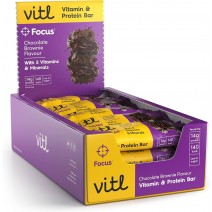VITL Focus Vitamin & Protein Bar Chocolate Brownie 15 x 40g