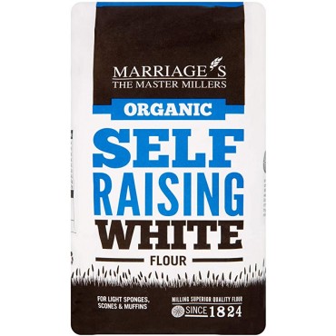 Marriages Self Raising Organic White Flour 6 x 1kg