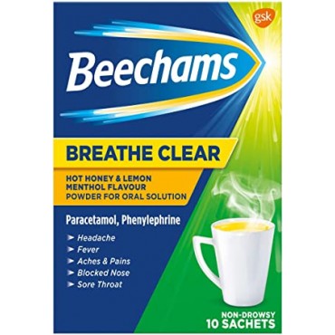 BEECHAM POWDERS BREATHE CLEAR 10'S HONEY & LEMON
