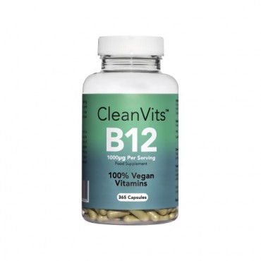 Clean Vits Vitamin B12 (Methylcobalamin) 1000mcg (365 capsules per tub/1 year supply)
