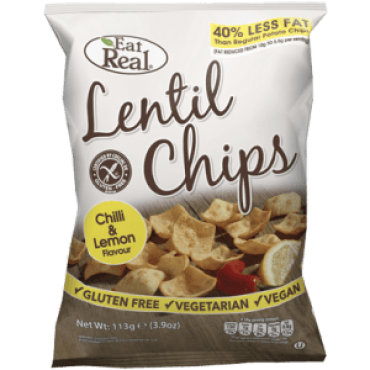 Eat Real Lentil Chips Lemon & Chilli 113g