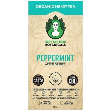 Body & Mind Botanicals Peppermint After Dinner CBD Tea 10 Bags