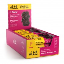 VITL Glow Vitamin & Protein Bar Dark Chocolate & Raspberry 15 x 40g	