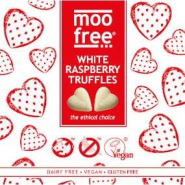 Moo Free White Raspberry Truffles 6 x 180g